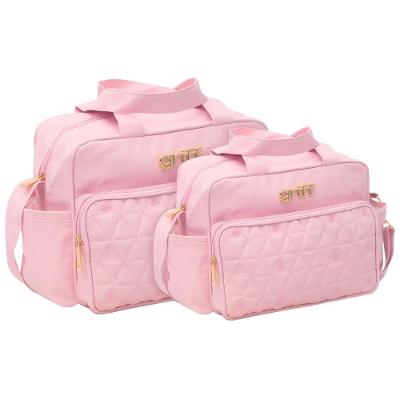 Kit Bolsas Maternidade Triângulo Baby Premium Rosa