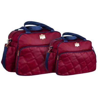 Kit Bolsas Maternidade Baby Classic Matelassê Vinho E Marinho