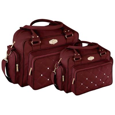 Kit Bolsas Maternidade Baby Lux Elegance Vinho