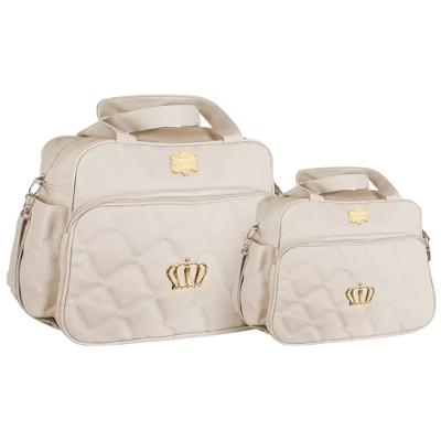 Kit Bolsas Maternidade Baby Coroa Elegance Bege