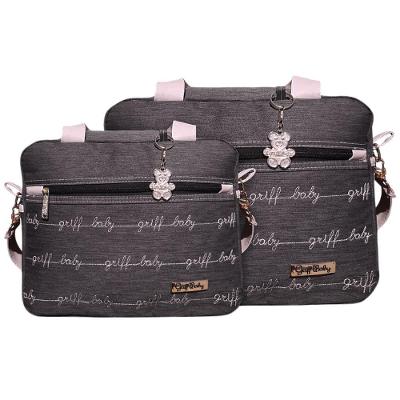 Kit Bolsas Maternidade Baby Chaveiro Urso Premium Cinza E Rosa