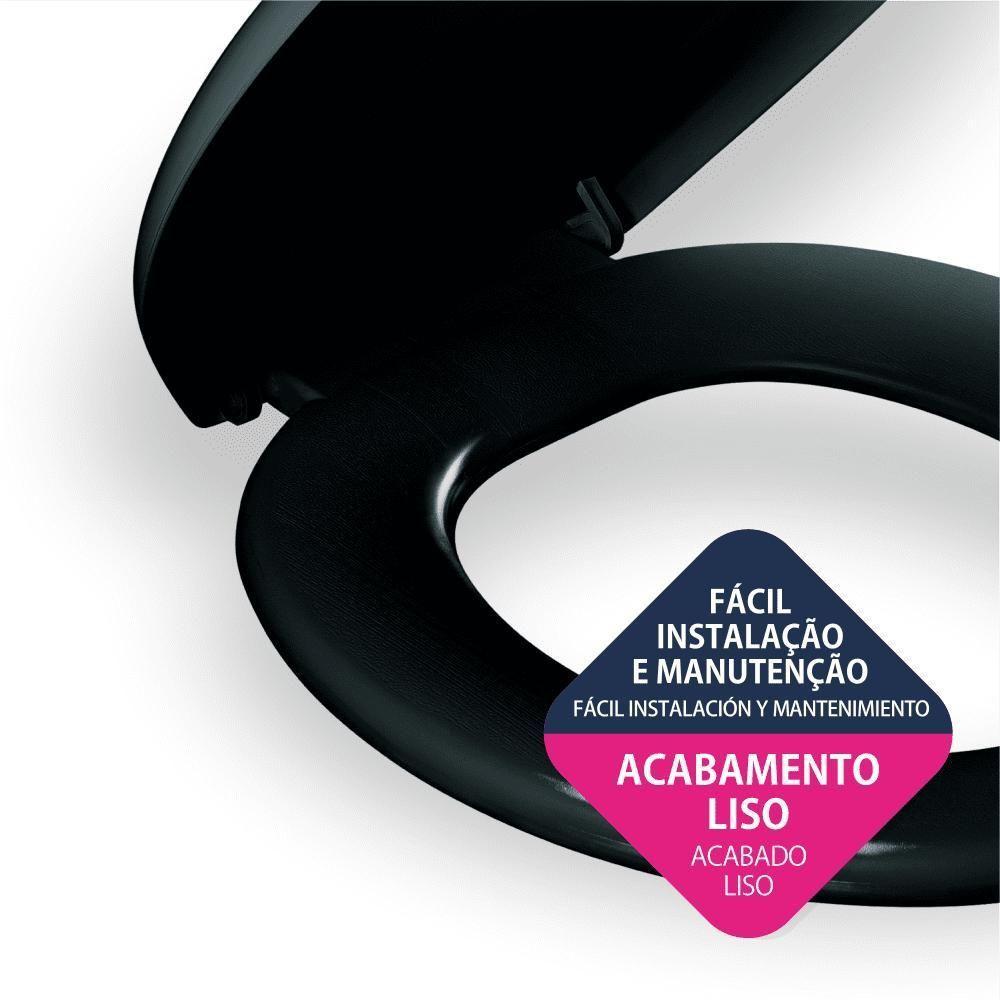 Assento Sanitário Almofadado Clássico Preto Atlas - 4