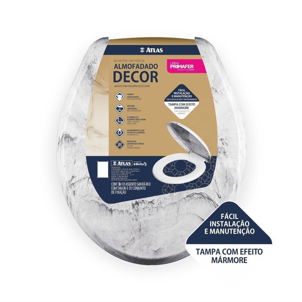 Assento Sanitário Almofadado Decor Mármore Atlas - 1