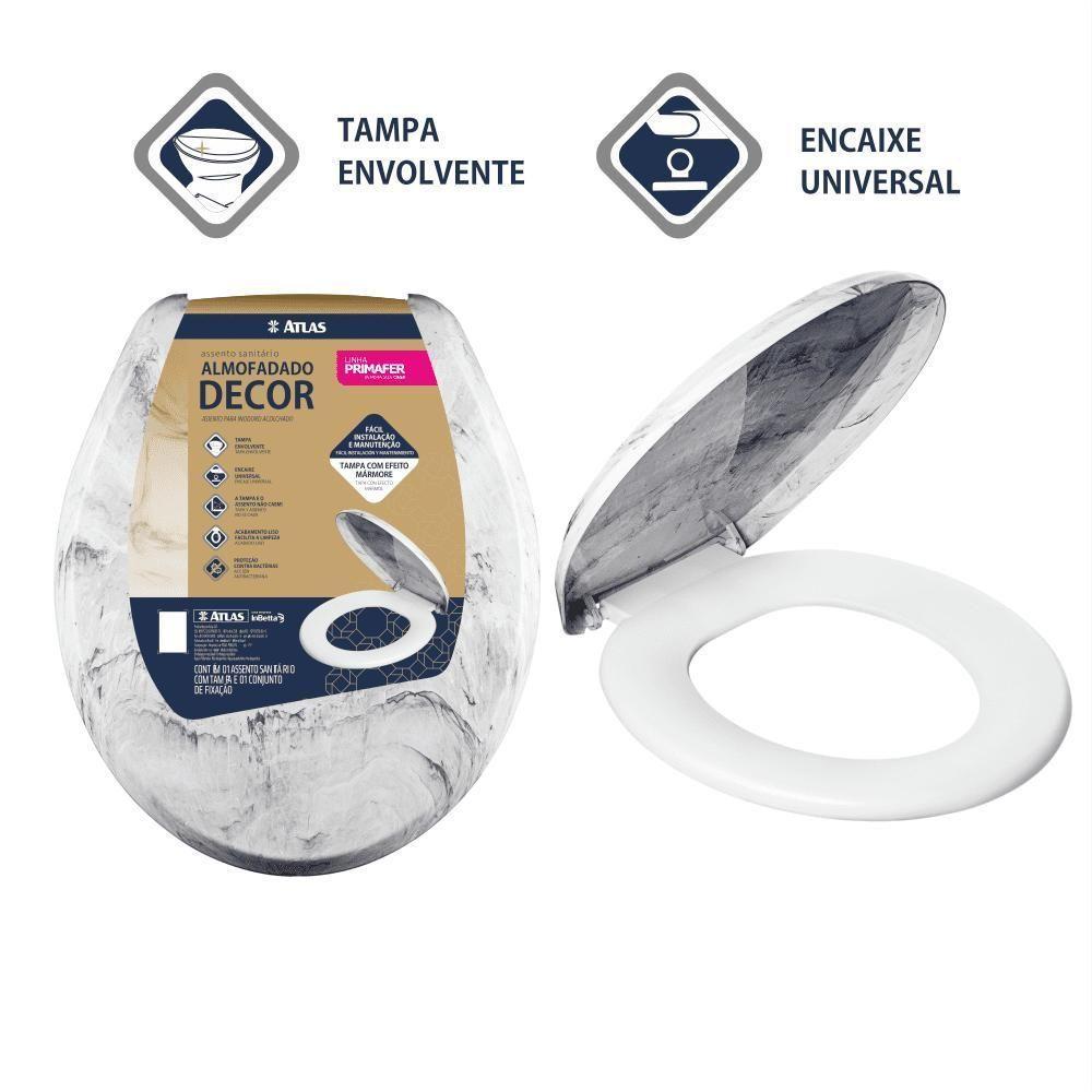 Assento Sanitário Almofadado Decor Mármore Atlas - 2