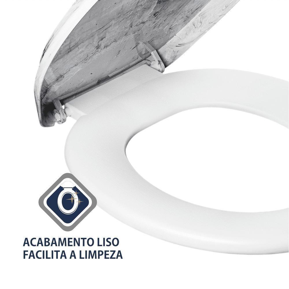Assento Sanitário Almofadado Decor Mármore Atlas - 4