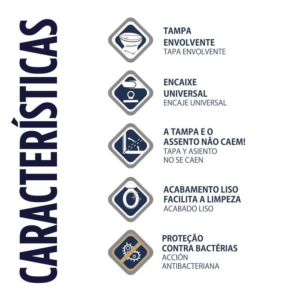 Assento Sanitário Almofadado Decor Mármore Atlas - 5