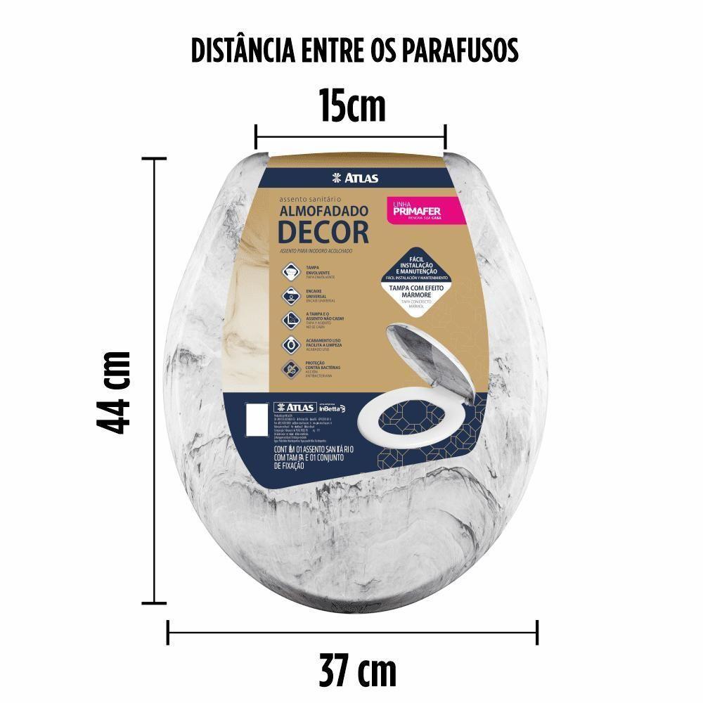 Assento Sanitário Almofadado Decor Mármore Atlas - 9