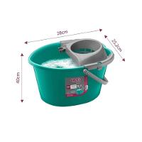 Kit Balde Plástico Com Escorredor 14l Noviça + 2 Refil Mop Esfregão Algodão Para Uso Interno - 3