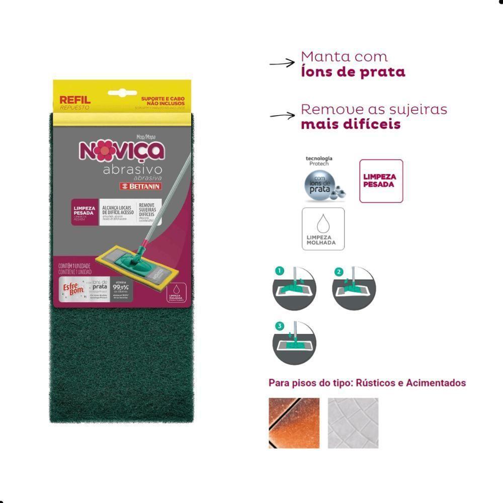 Refil Para Mop Abrasivo Esponja Bucha Esfregão Noviça - 2