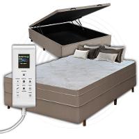 Cama Box Casal + Colchão Com Massageador Espuma D33 Função Ortopédica 138x188cm Bege - 7