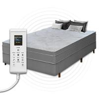 Cama Box Casal + Colchão Com Massageador Espuma D33 Função Ortopédica 138x188cm Cinza - 1