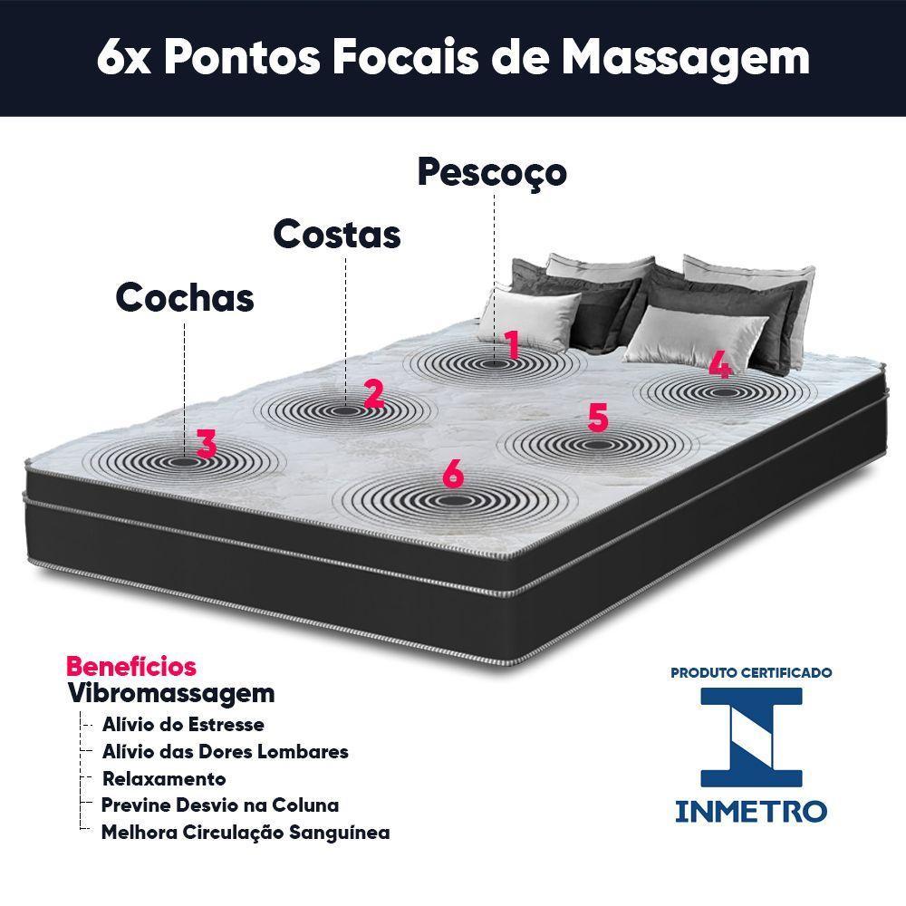 Colchão Casal Com Massageador Espuma D33 Função Ortopédica 138x188cm Preto - 5
