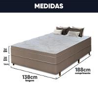 Cama Box Casal + Colchão Com Massageador Espuma D33 Função Ortopédica 138x188cm Bege - 3