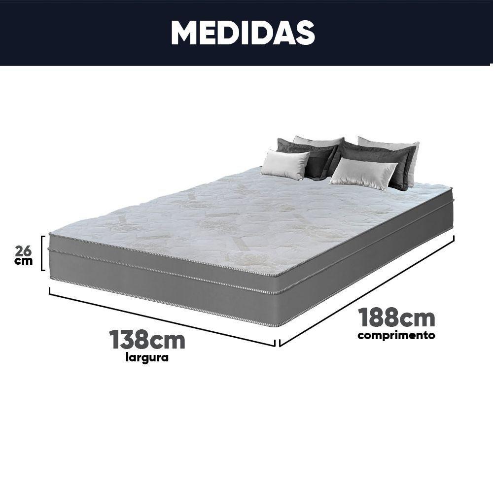 Colchão Casal Com Massageador Espuma D33 Função Ortopédica 138x188cm Cinza - 3