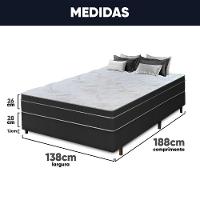 Cama Box Casal + Colchão Com Massageador Espuma D33 Função Ortopédica 138x188cm Preto - 3
