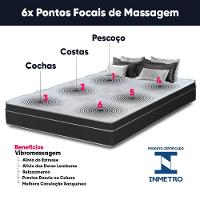 Cama Box Casal + Colchão Com Massageador Espuma D33 Função Ortopédica 138x188cm Preto
