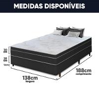 Cama Box Casal + Colchão Com Massageador Espuma D33 Função Ortopédica 138x188cm Preto - 8