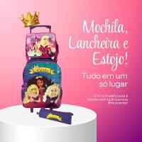 Kit Mochila Infantil Escolar Com 3 Peças Princesas Rosa-roxo Volta As Aulas - 1