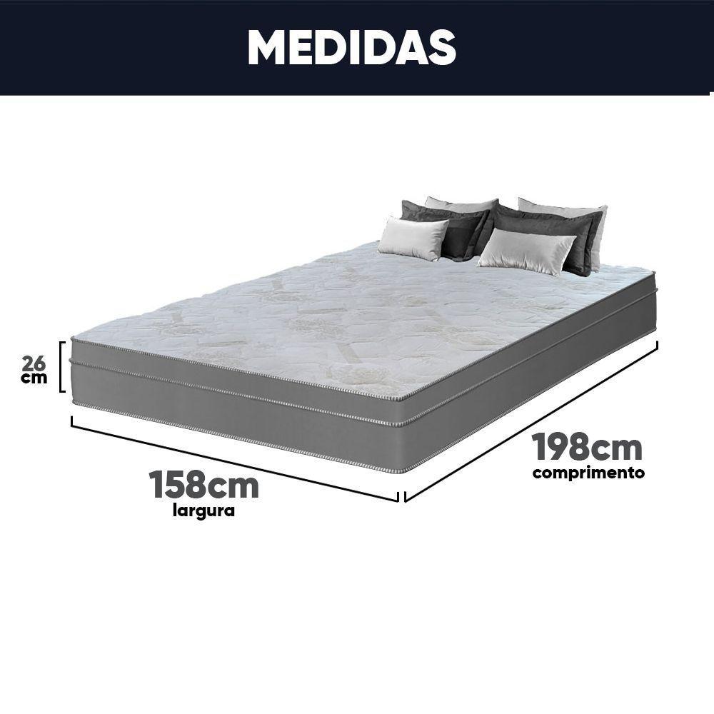 Colchão Queen Com Massageador Espuma D33 Função Ortopédica 158x198cm Cinza - 6