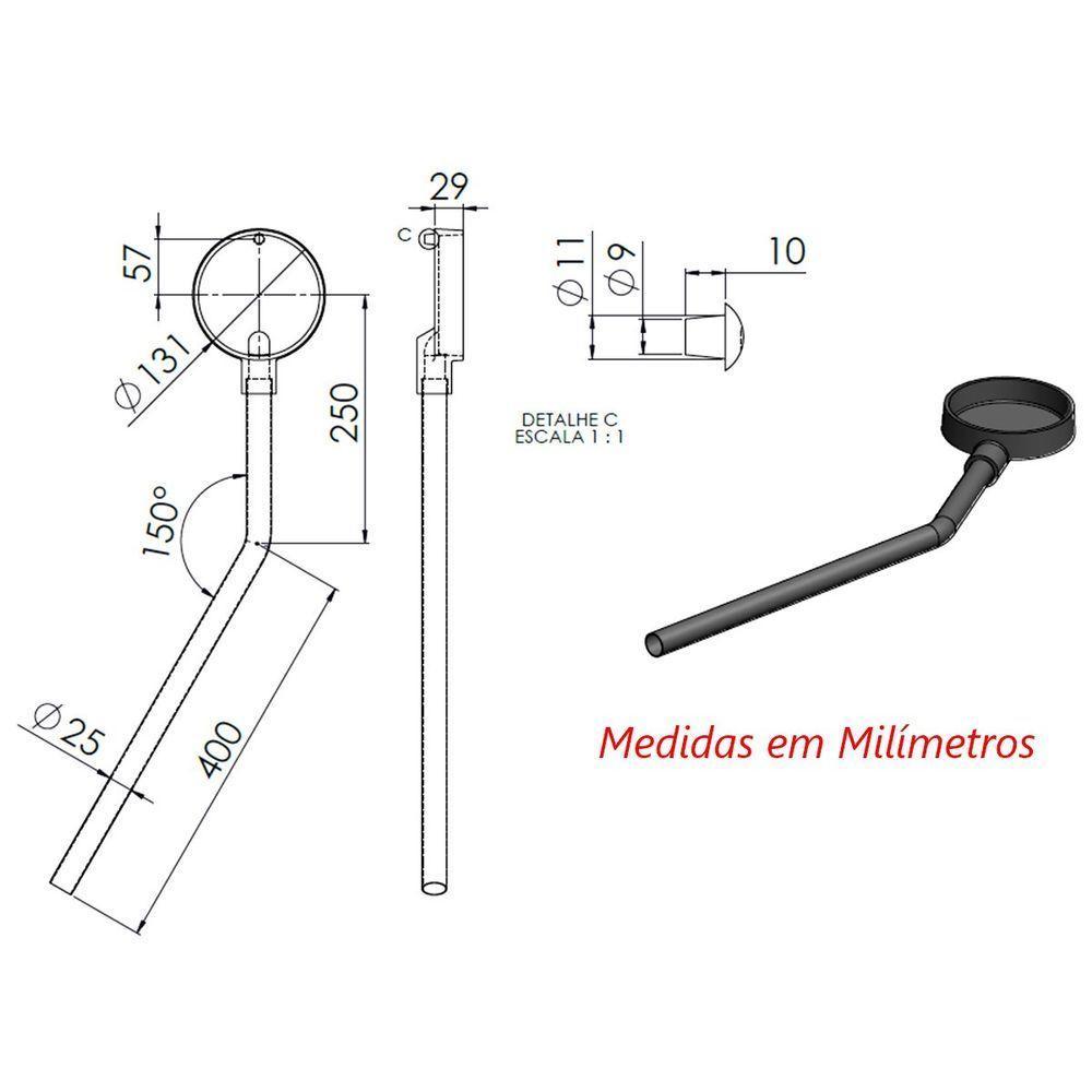 Queimador Palmatoria Longo Esquerdo De Fogão Industrial 13cm - 3