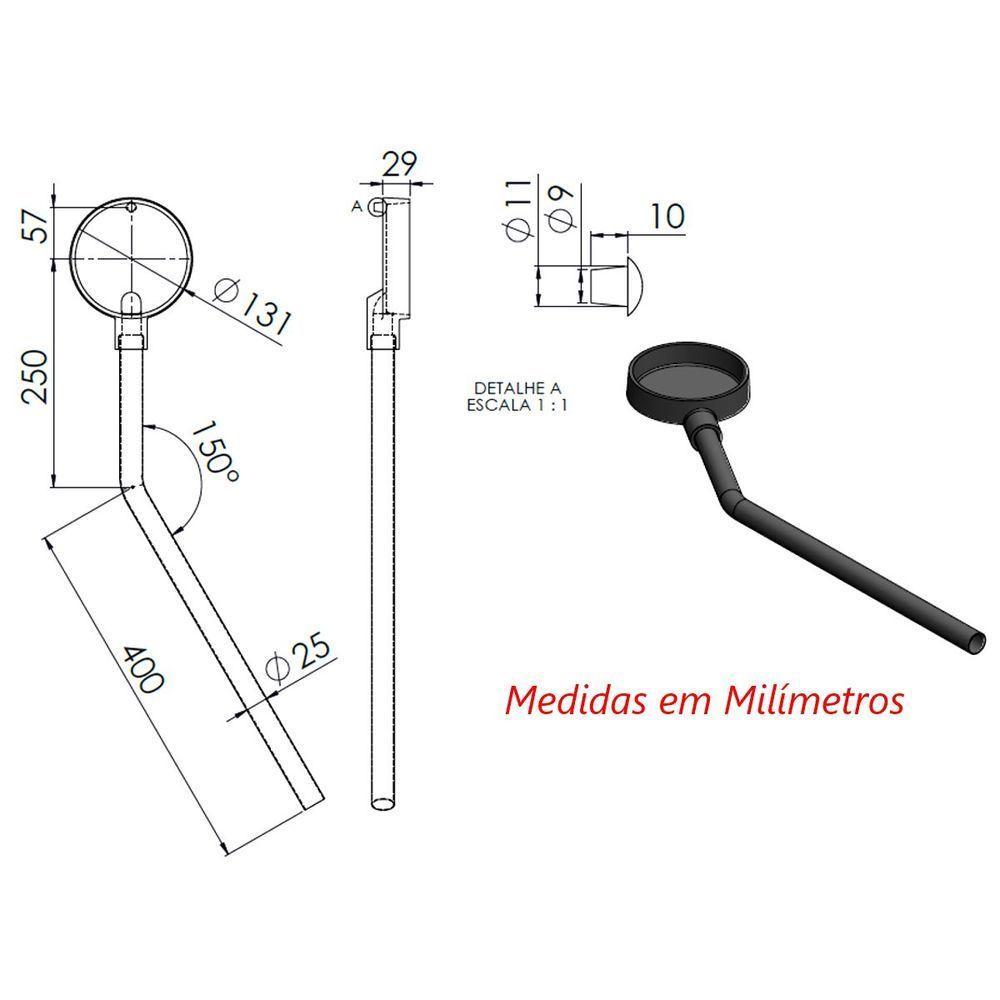 Queimador Palmatoria Longo Direito Completo De Fogão 13cm - 3