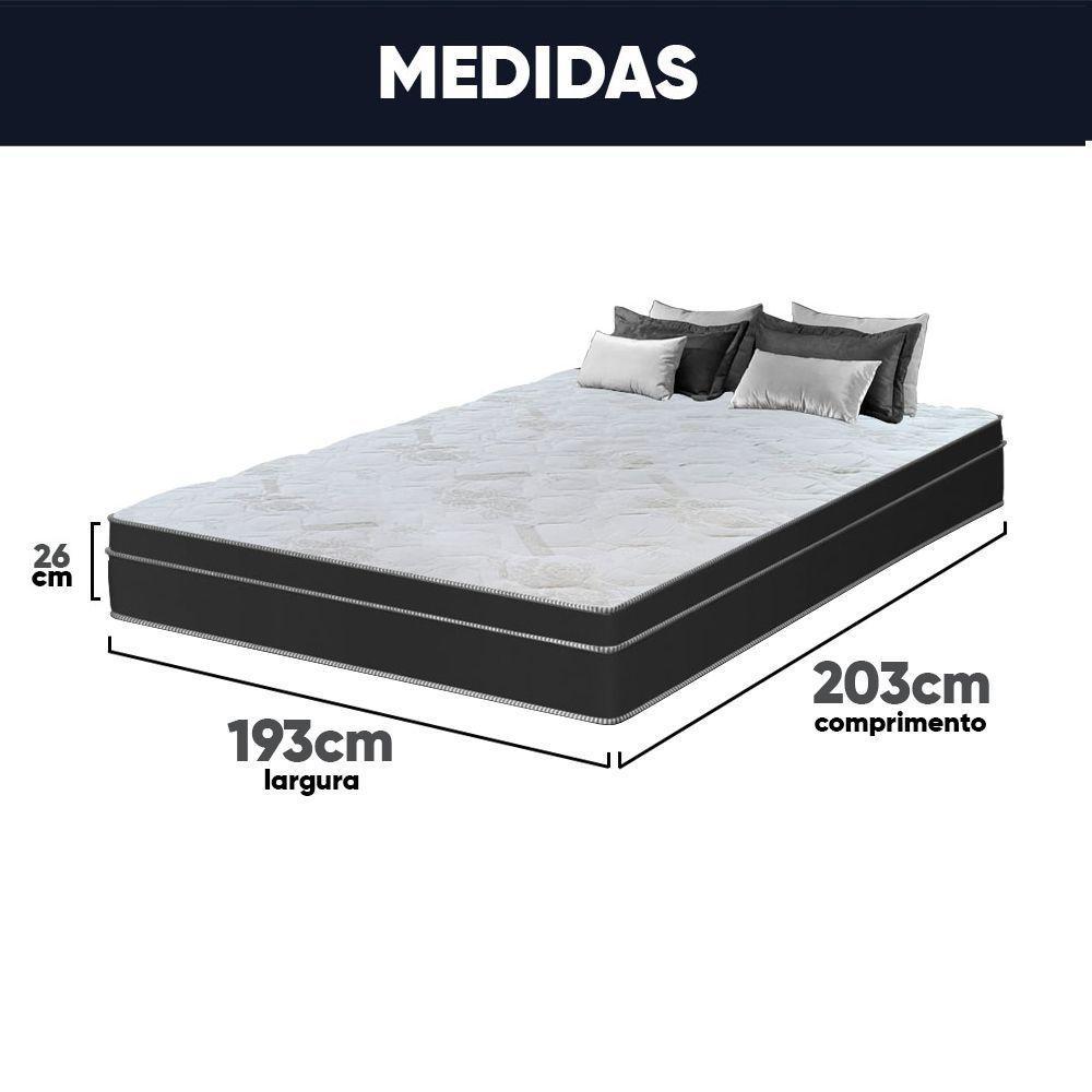 Colchão King Com Massageador Espuma D33 Função Ortopédica 193x203cm Preto - 3
