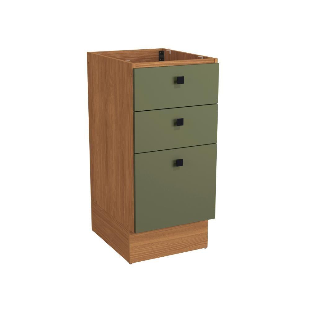 Balcão 3 Gavetas Kappesberg Pixel Canela/verde Frevo 40cm - 1