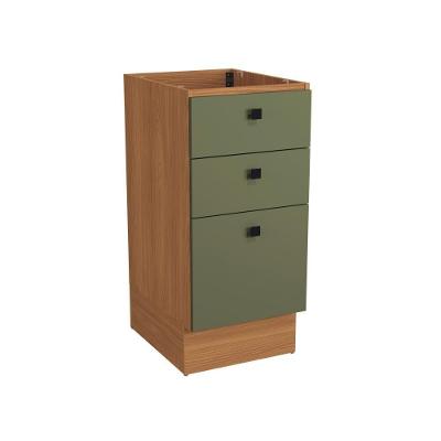 Balcão 3 Gavetas Kappesberg Pixel Canela/verde Frevo 40cm