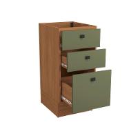 Balcão 3 Gavetas Kappesberg Pixel Canela/verde Frevo 40cm