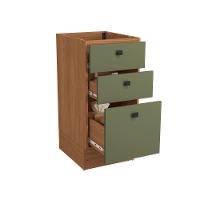 Balcão 3 Gavetas Kappesberg Pixel Canela/verde Frevo 40cm - 5