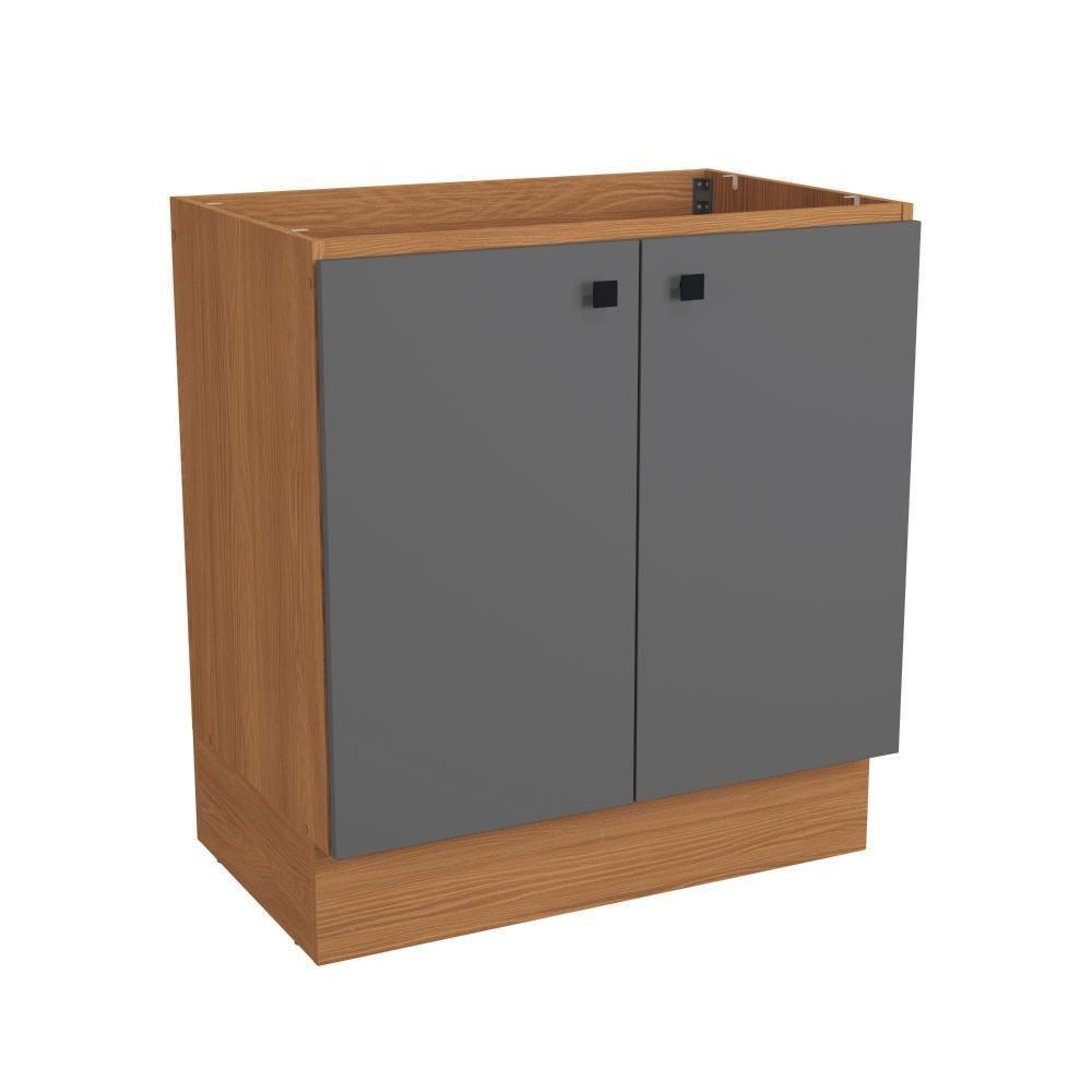 Balcão Kappesberg Pixel 2 Portas Canela/cinza Sagrado 80cm - 1