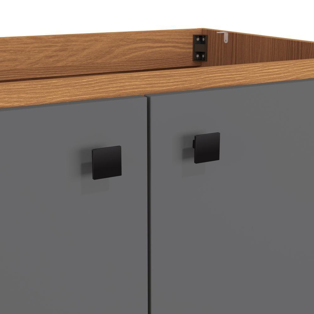 Balcão Kappesberg Pixel 2 Portas Canela/cinza Sagrado 80cm - 3