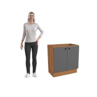 Balcão Kappesberg Pixel 2 Portas Canela/cinza Sagrado 80cm - 8