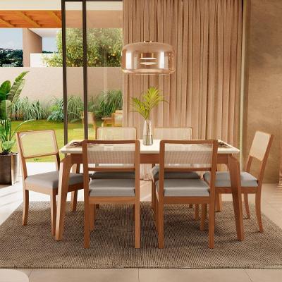 Conjunto Sala De Jantar Madeira Maciça 6 Cadeiras Kappesberg