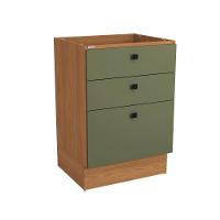 Balcão 3 Gavetas Kappesberg Pixel Canela/verde Frevo 60cm - 1