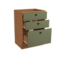 Balcão 3 Gavetas Kappesberg Pixel Canela/verde Frevo 60cm - 3