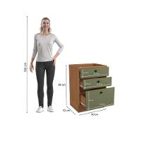 Balcão 3 Gavetas Kappesberg Pixel Canela/verde Frevo 60cm - 6