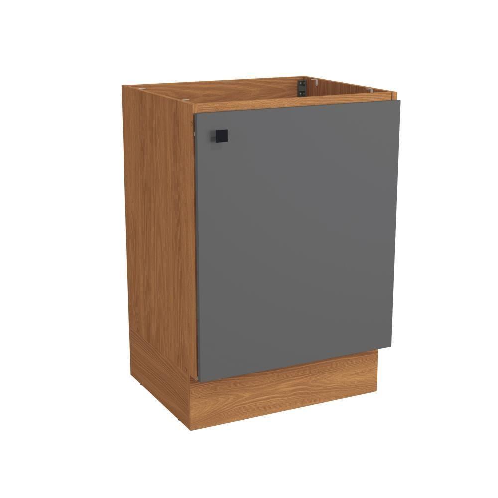 Balcão Kappesberg Pixel 1 Porta Canela/cinza Sagrado 60cm - 1