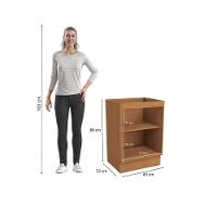 Balcão Kappesberg Pixel 1 Porta Canela/cinza Sagrado 60cm - 7