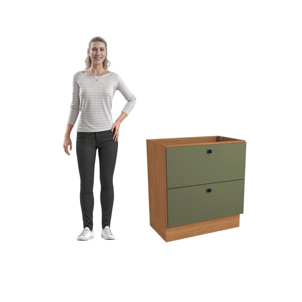 Balcão 2 Gavetas Kappesberg Pixel Canela/verde Frevo 80cm - 8
