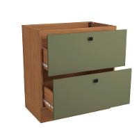 Balcão 2 Gavetas Kappesberg Pixel Canela/verde Frevo 80cm - 2