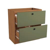 Balcão 2 Gavetas Kappesberg Pixel Canela/verde Frevo 80cm