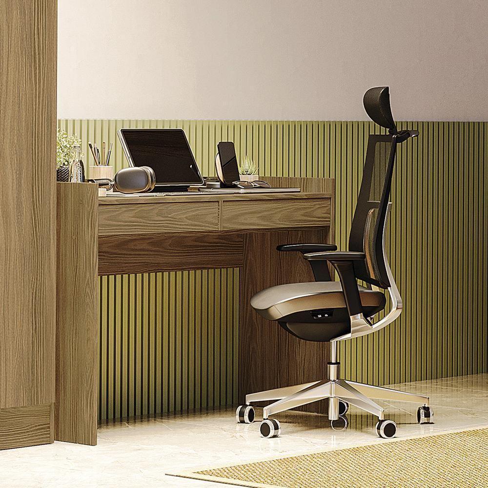 Escrivaninha 2 Gavetas Kappesberg Adapt Nogueira - 1