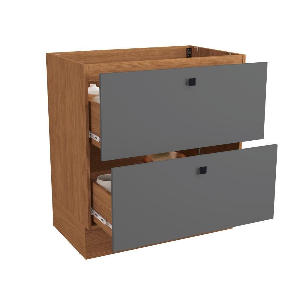 Balcão 2 Gavetas Kappesberg Pixel Canela/cinza Sagrado 80cm - 6