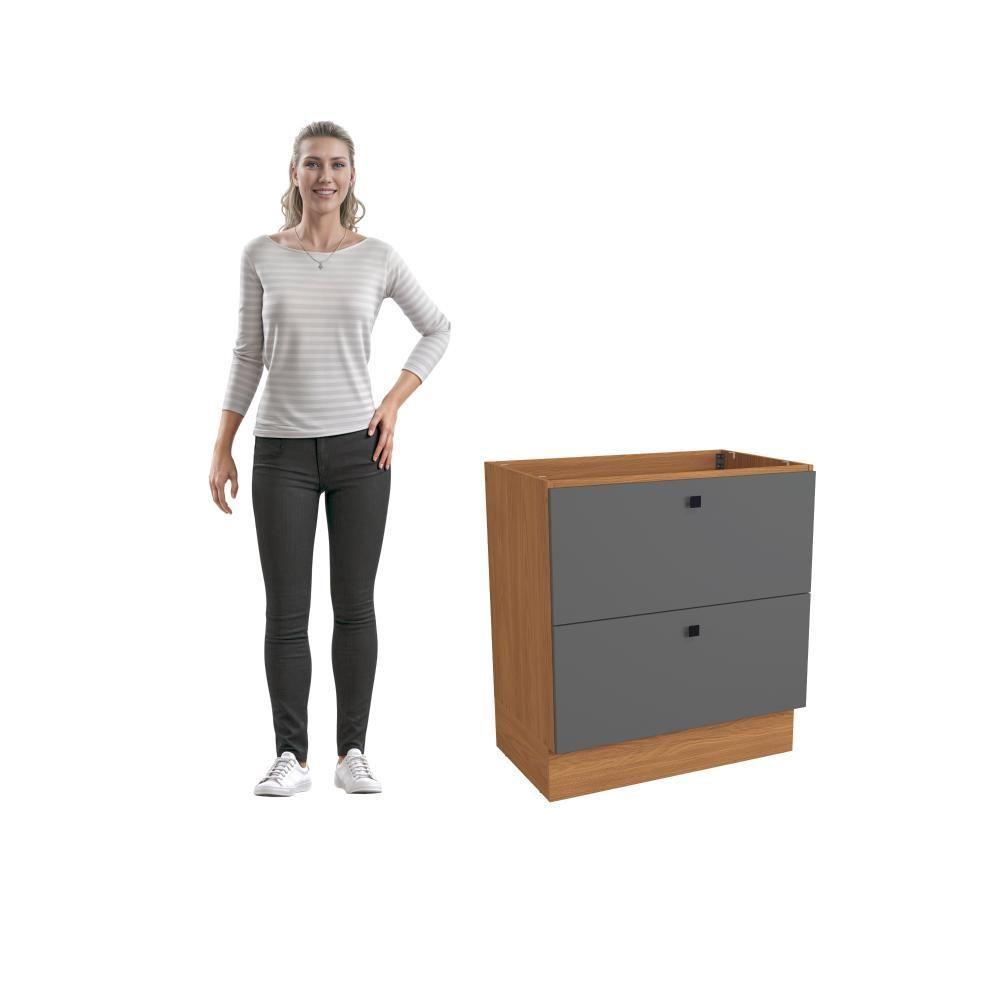 Balcão 2 Gavetas Kappesberg Pixel Canela/cinza Sagrado 80cm - 8