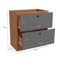 Balcão 2 Gavetas Kappesberg Pixel Canela/cinza Sagrado 80cm - 2