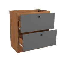 Balcão 2 Gavetas Kappesberg Pixel Canela/cinza Sagrado 80cm