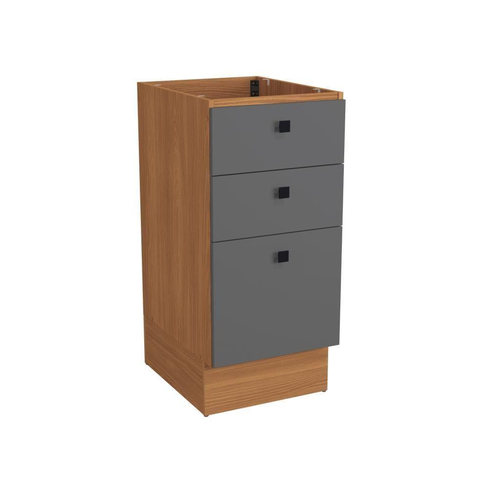 Balcão 3 Gavetas Kappesberg Pixel Canela/cinza Sagrado 40cm - 1