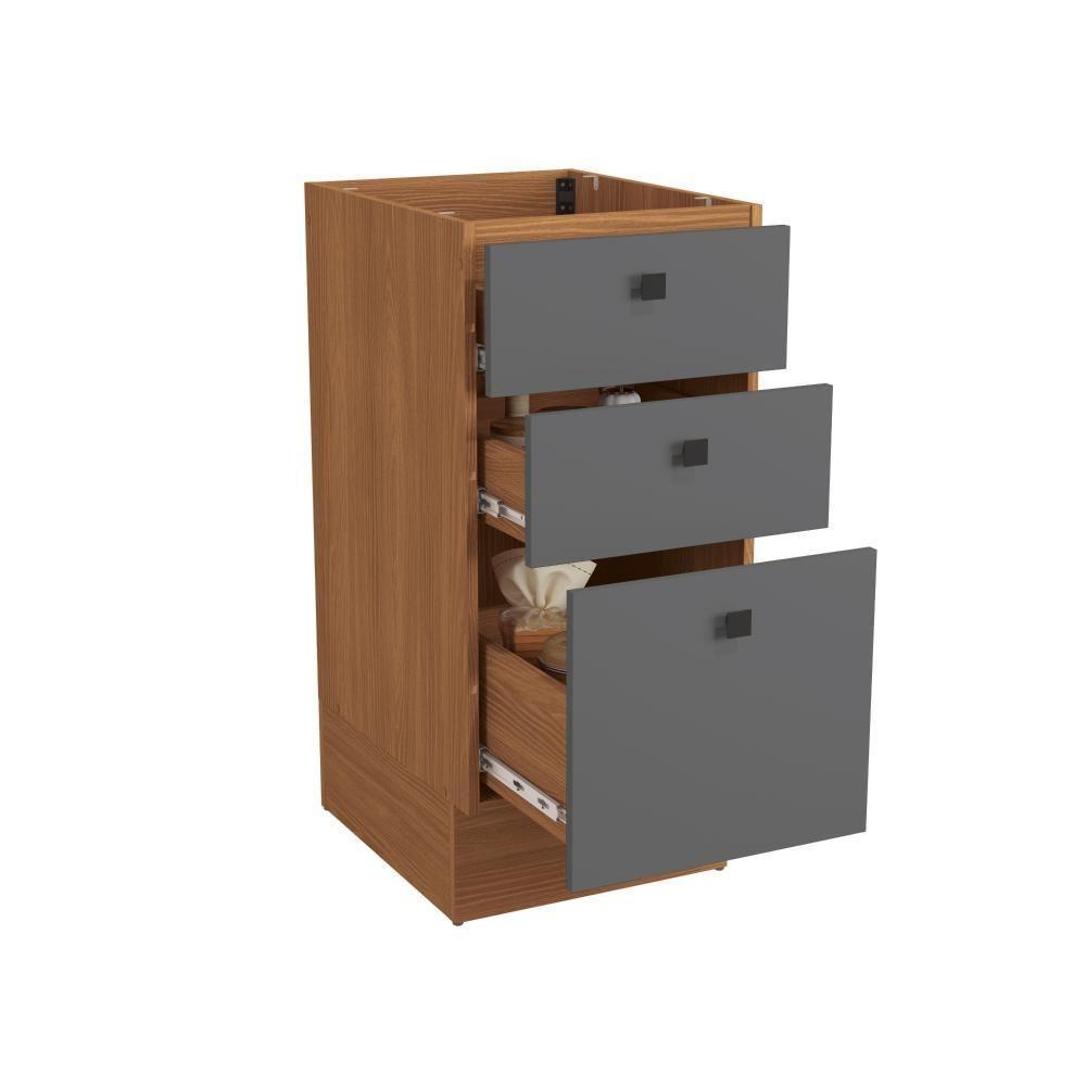 Balcão 3 Gavetas Kappesberg Pixel Canela/cinza Sagrado 40cm - 5