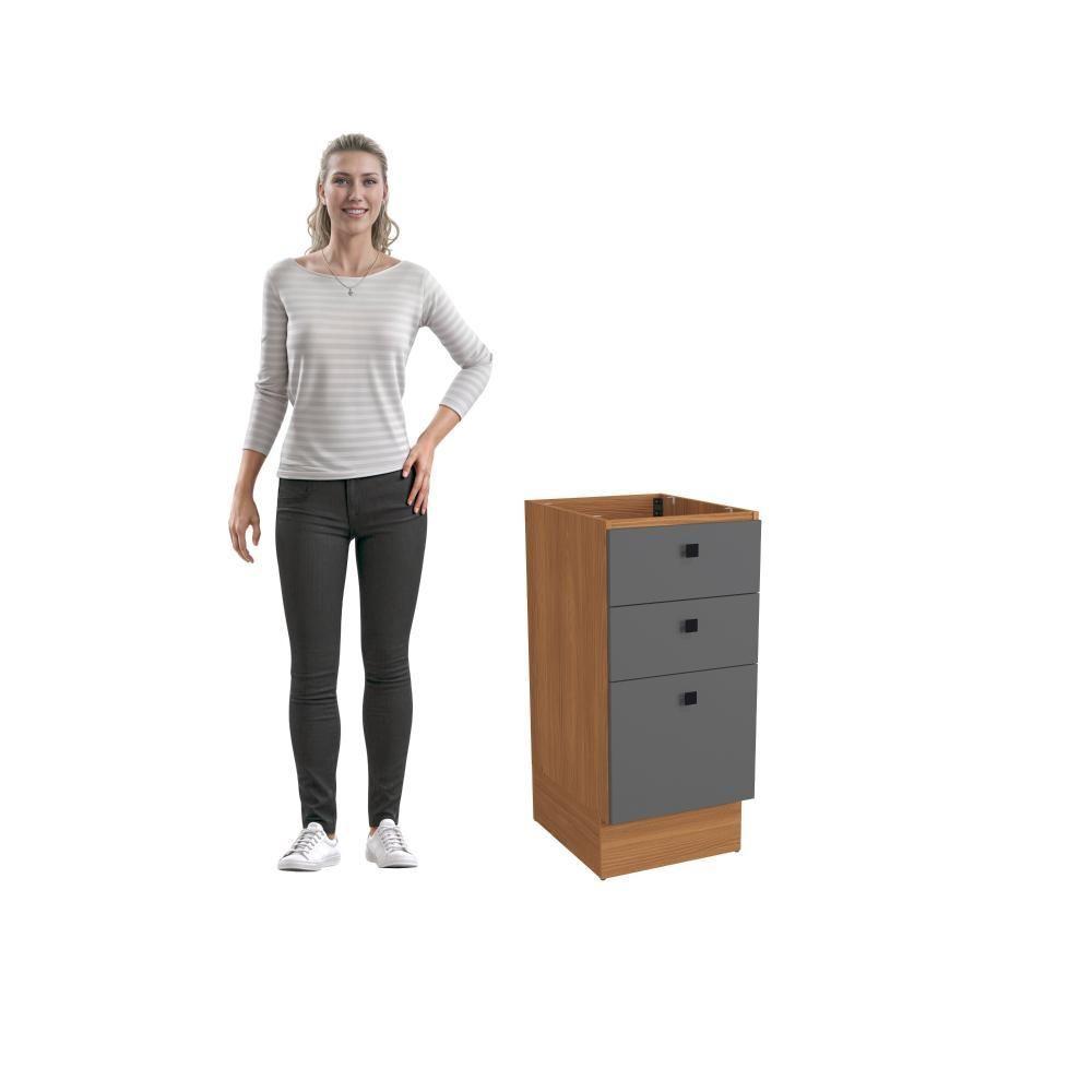 Balcão 3 Gavetas Kappesberg Pixel Canela/cinza Sagrado 40cm - 7